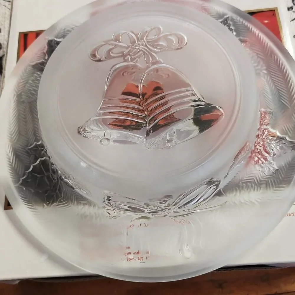Celebrations Crystal Clear Frosted Crystal Candle Dish